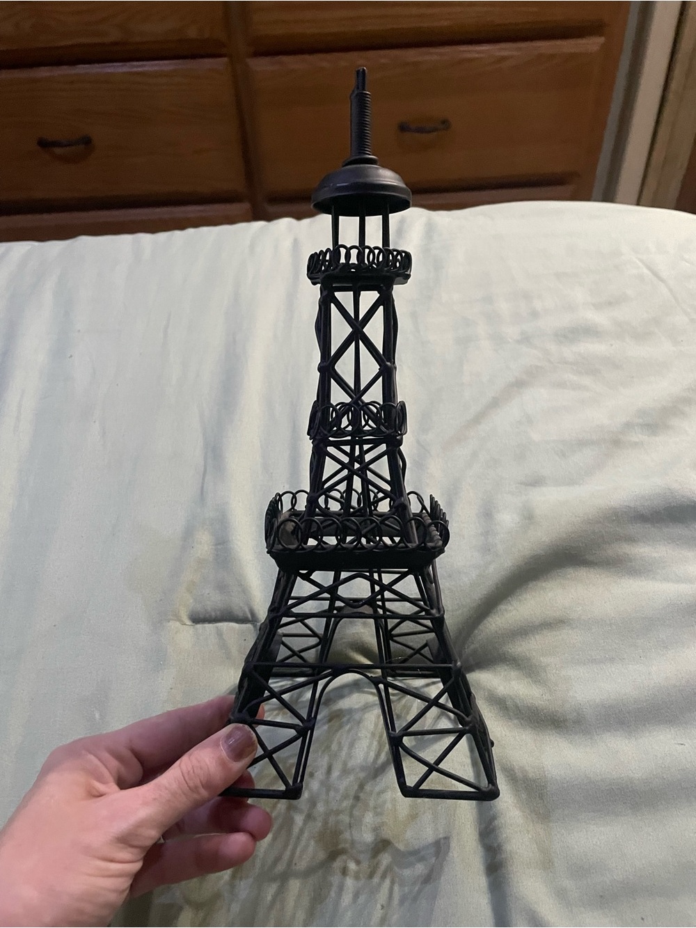 Black Eiffel Tower Decorative Wire Sculpture - Picture 2 of 2